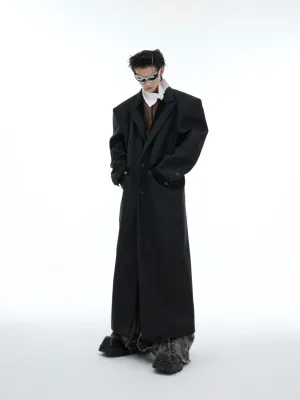 【24s Sep.】Black PU Long Trench Coat