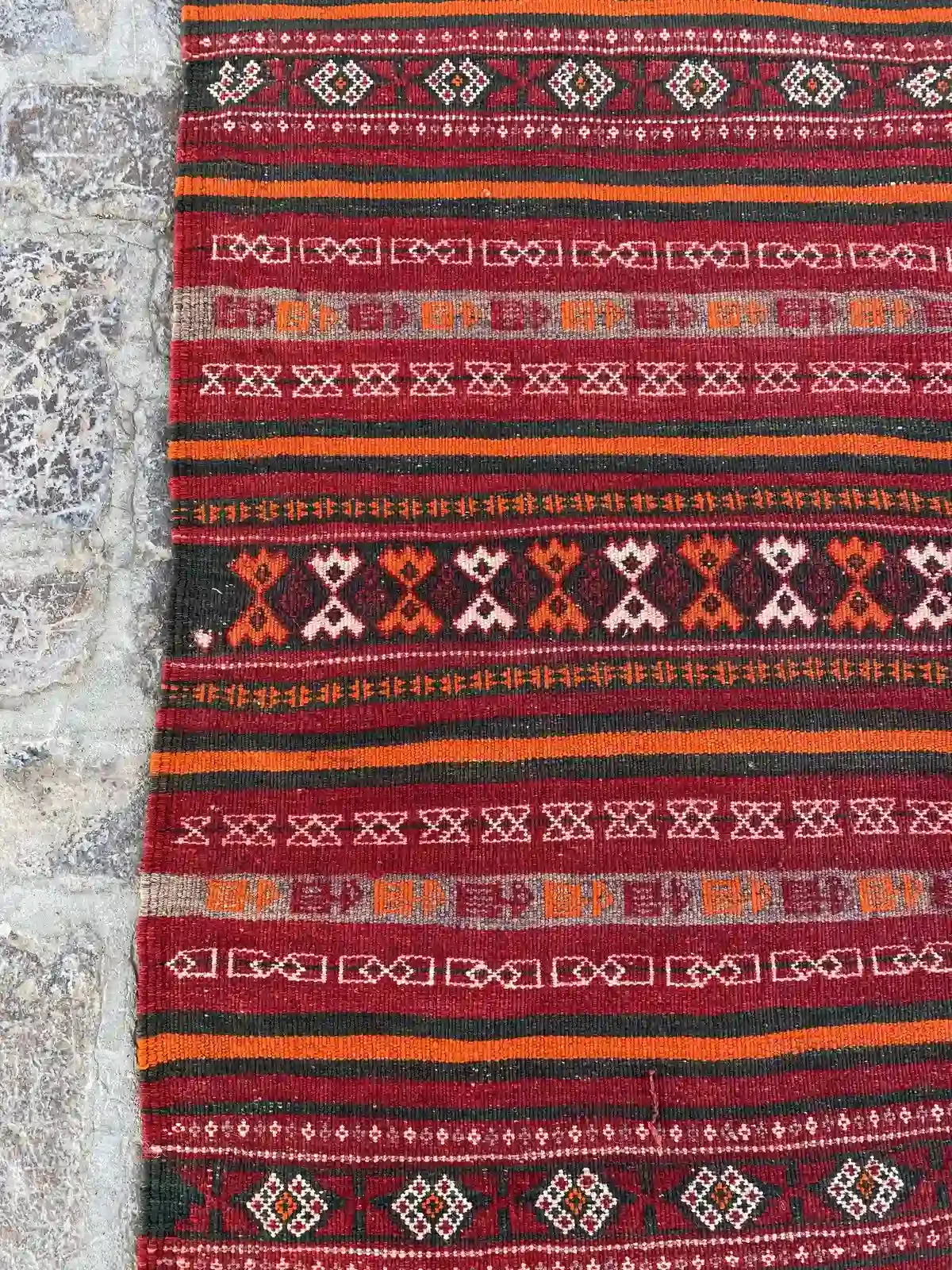 4'3 x 10'7 Afghan Nomad's Kilim - Bold Striped Design