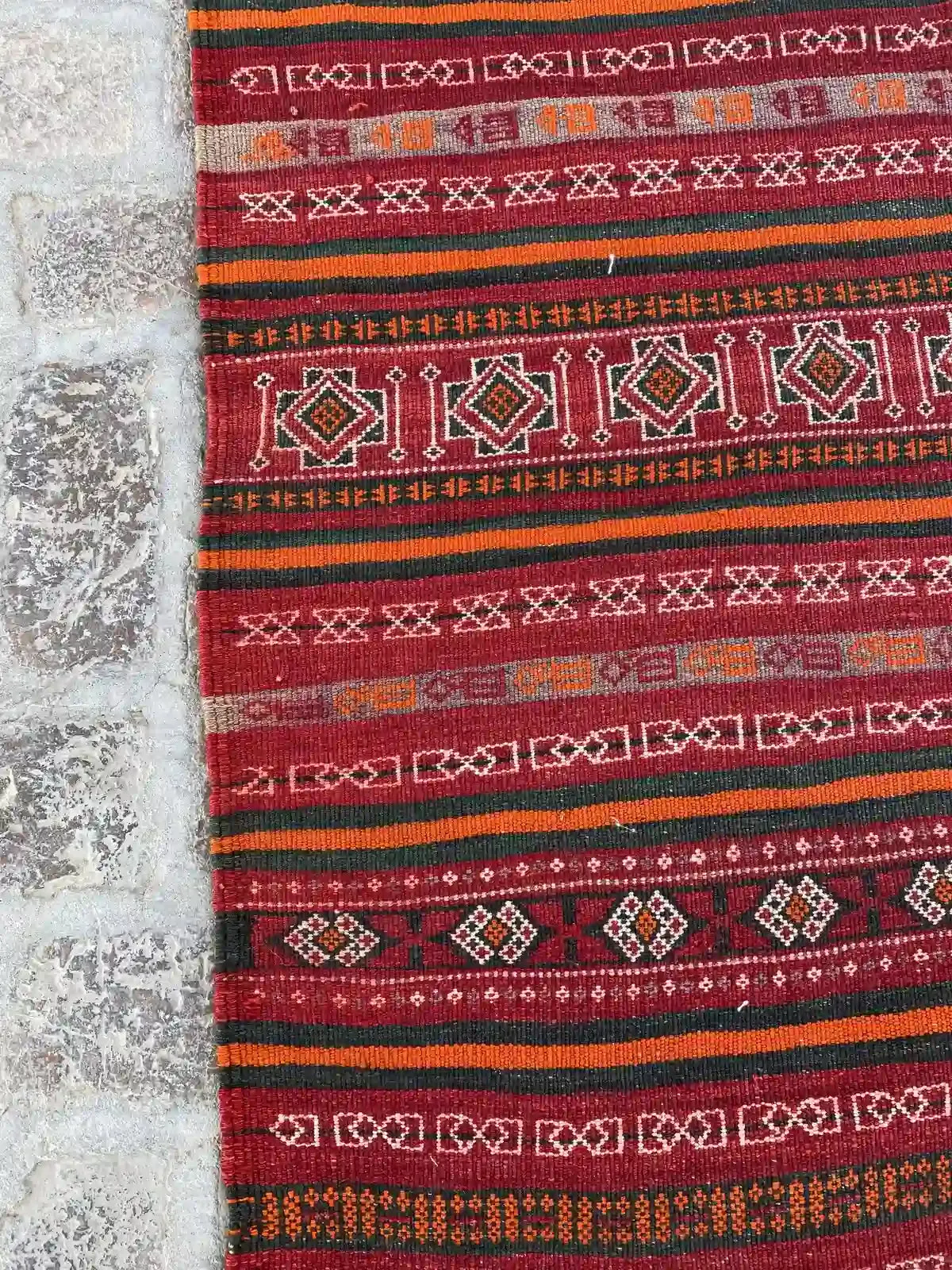 4'3 x 10'7 Afghan Nomad's Kilim - Bold Striped Design