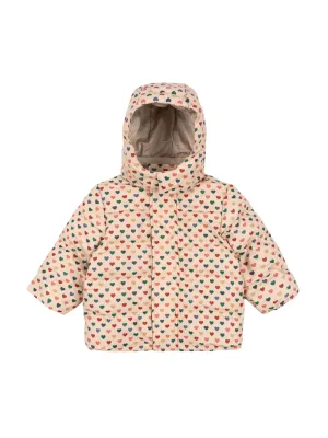 Ace Heart Print Puffer Coat