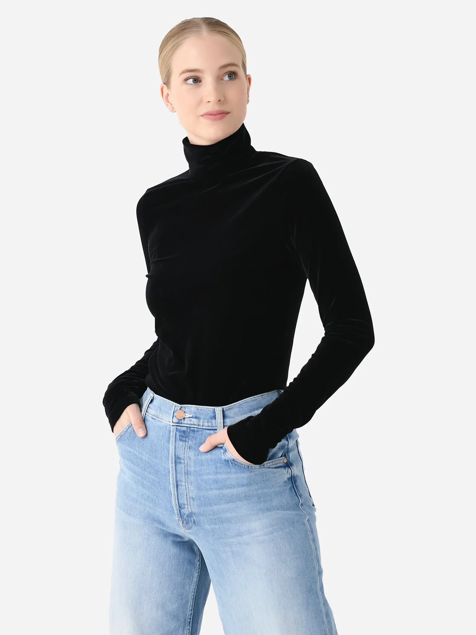 Agolde Women's Pascale Velvet Turtleneck