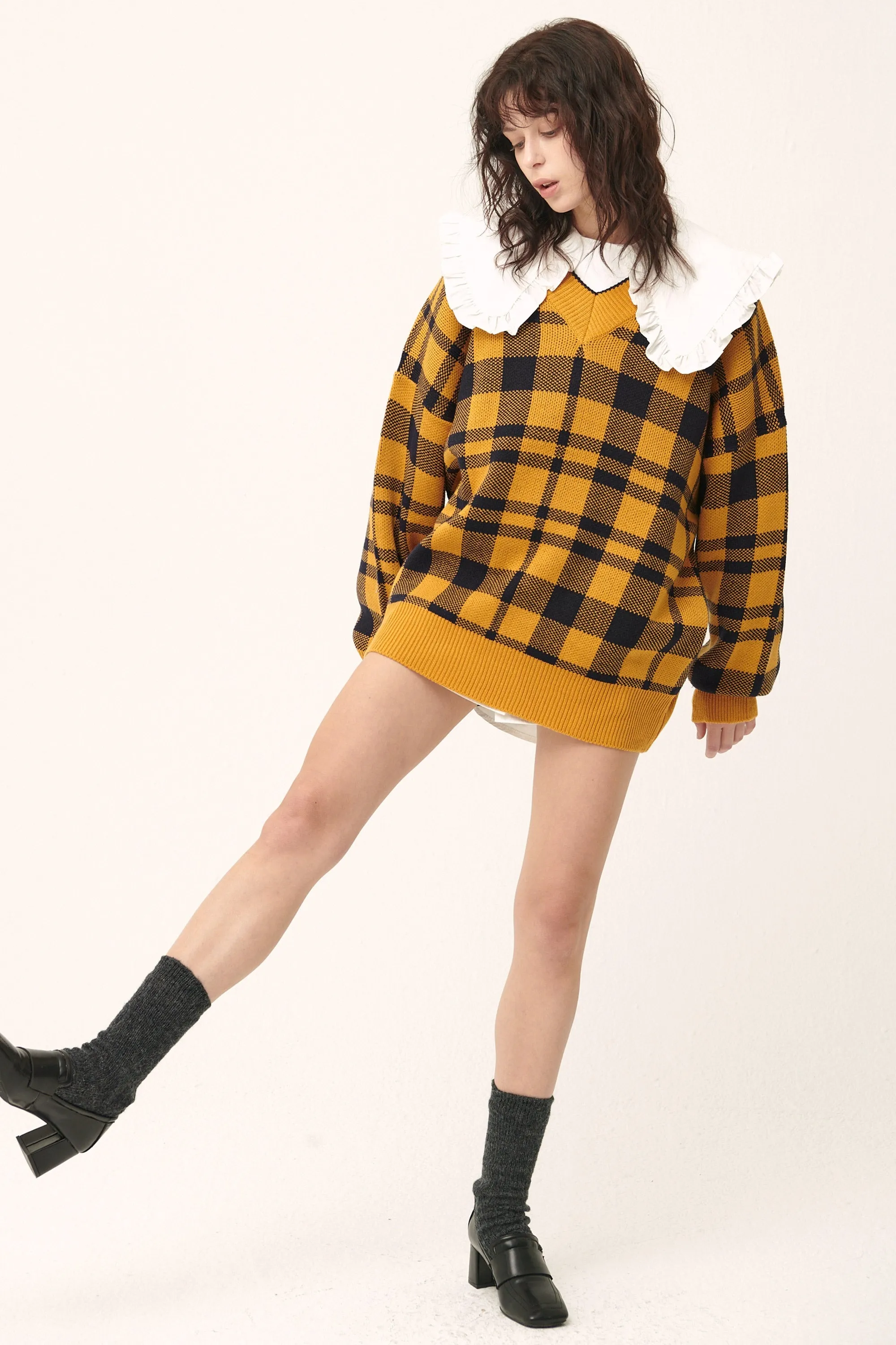 Alexis Oversized Sweater in Plaid