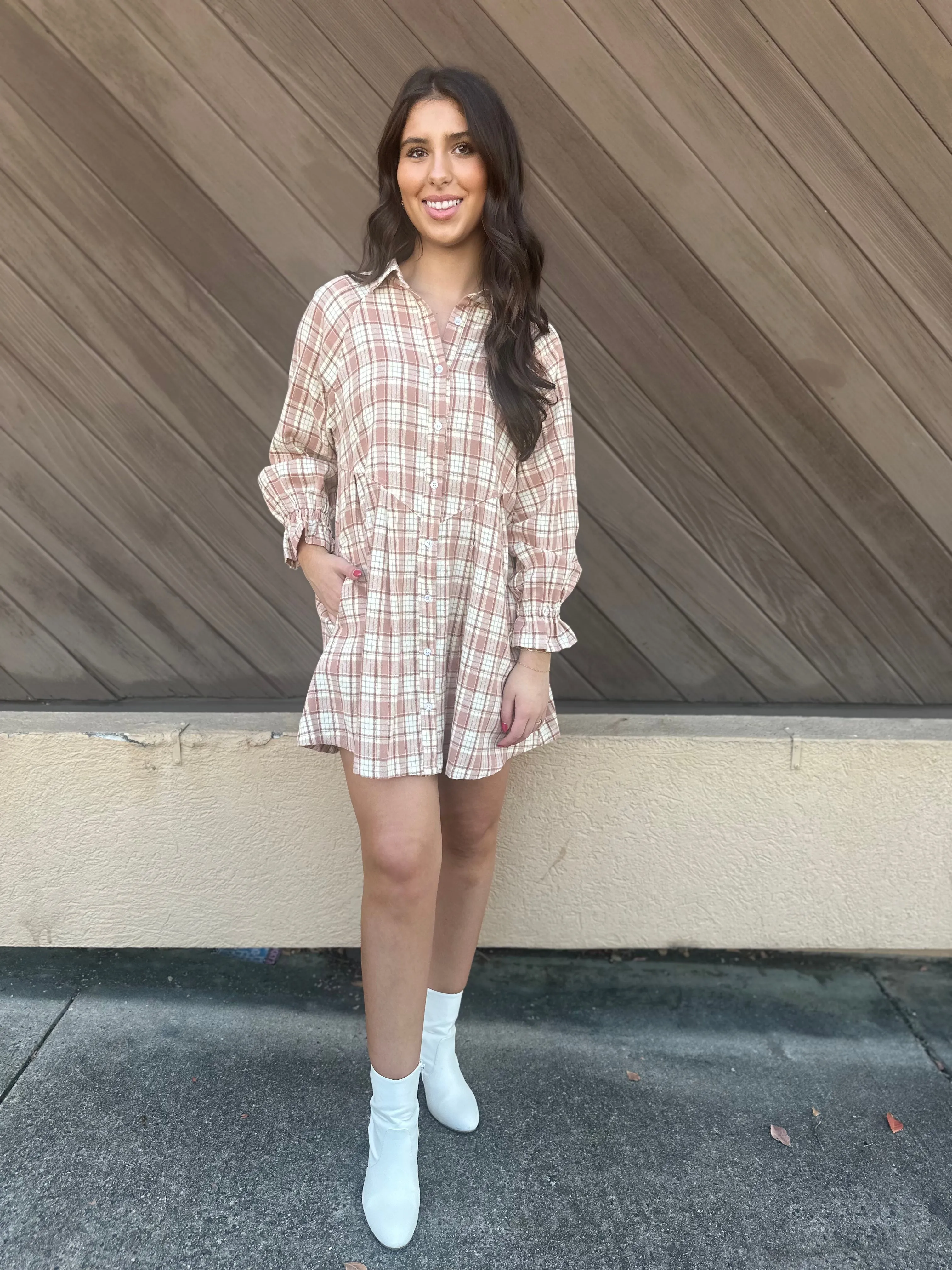 Amber Skies Plaid Dress