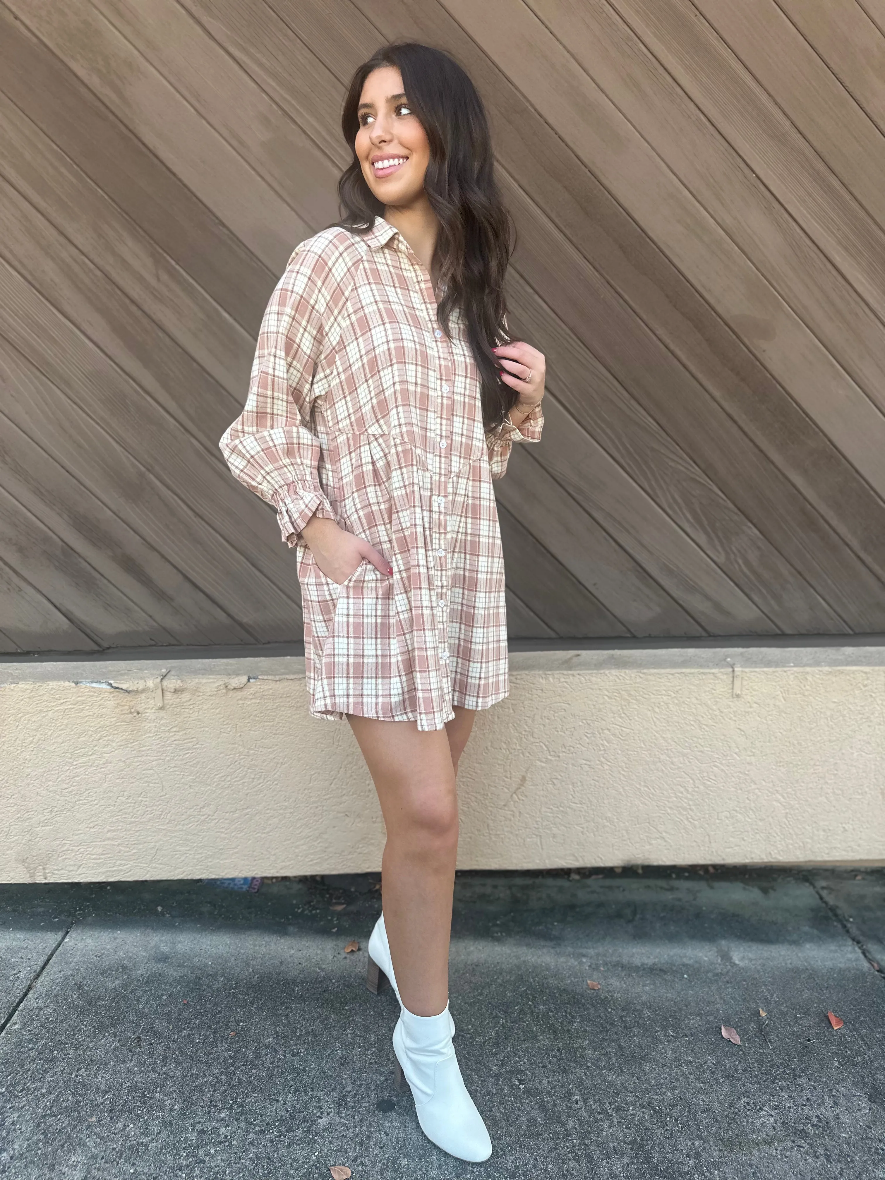 Amber Skies Plaid Dress