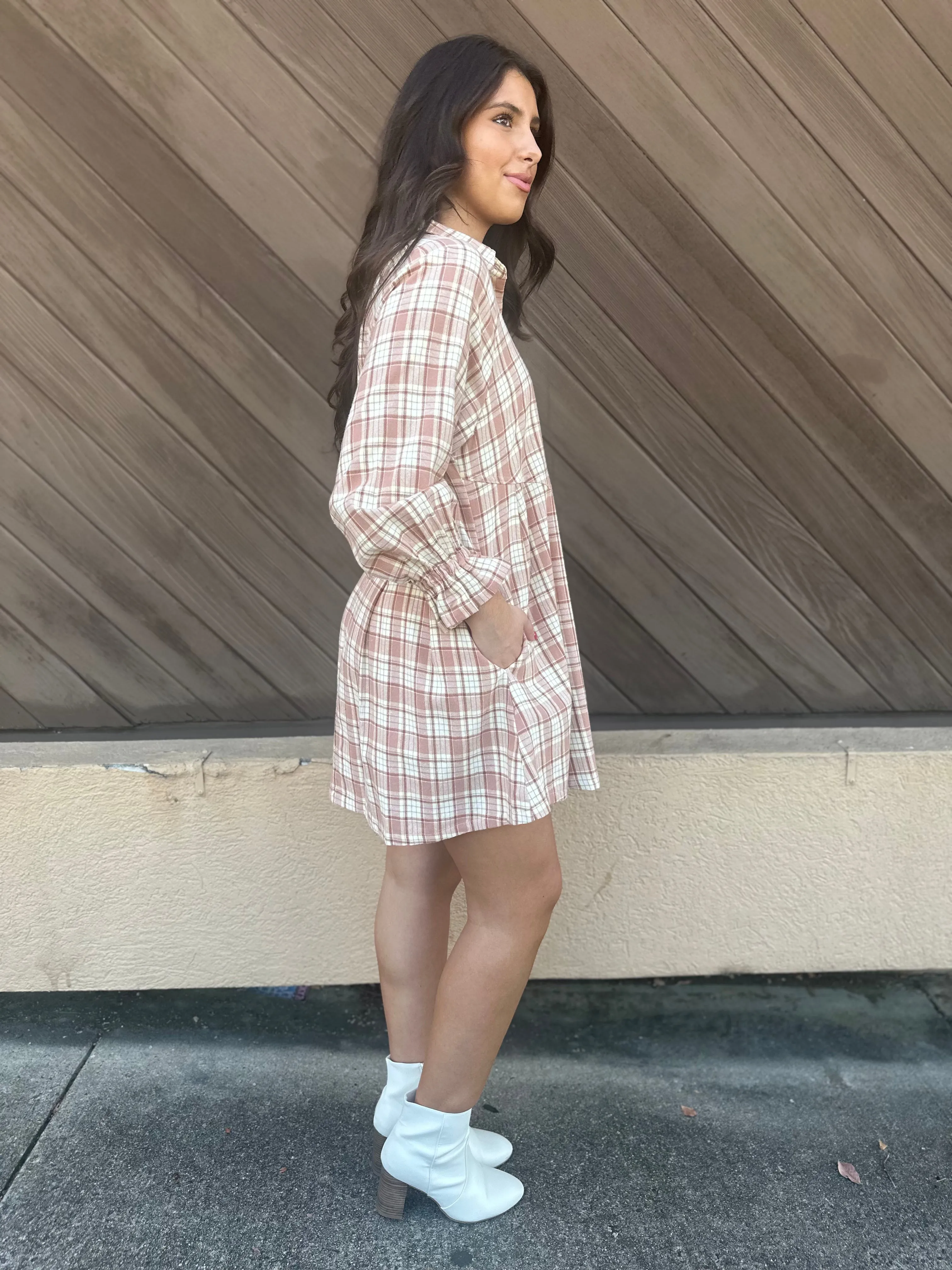 Amber Skies Plaid Dress