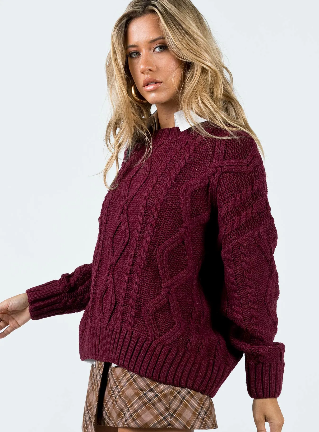 Anaya Oversized Sweater Burgundy