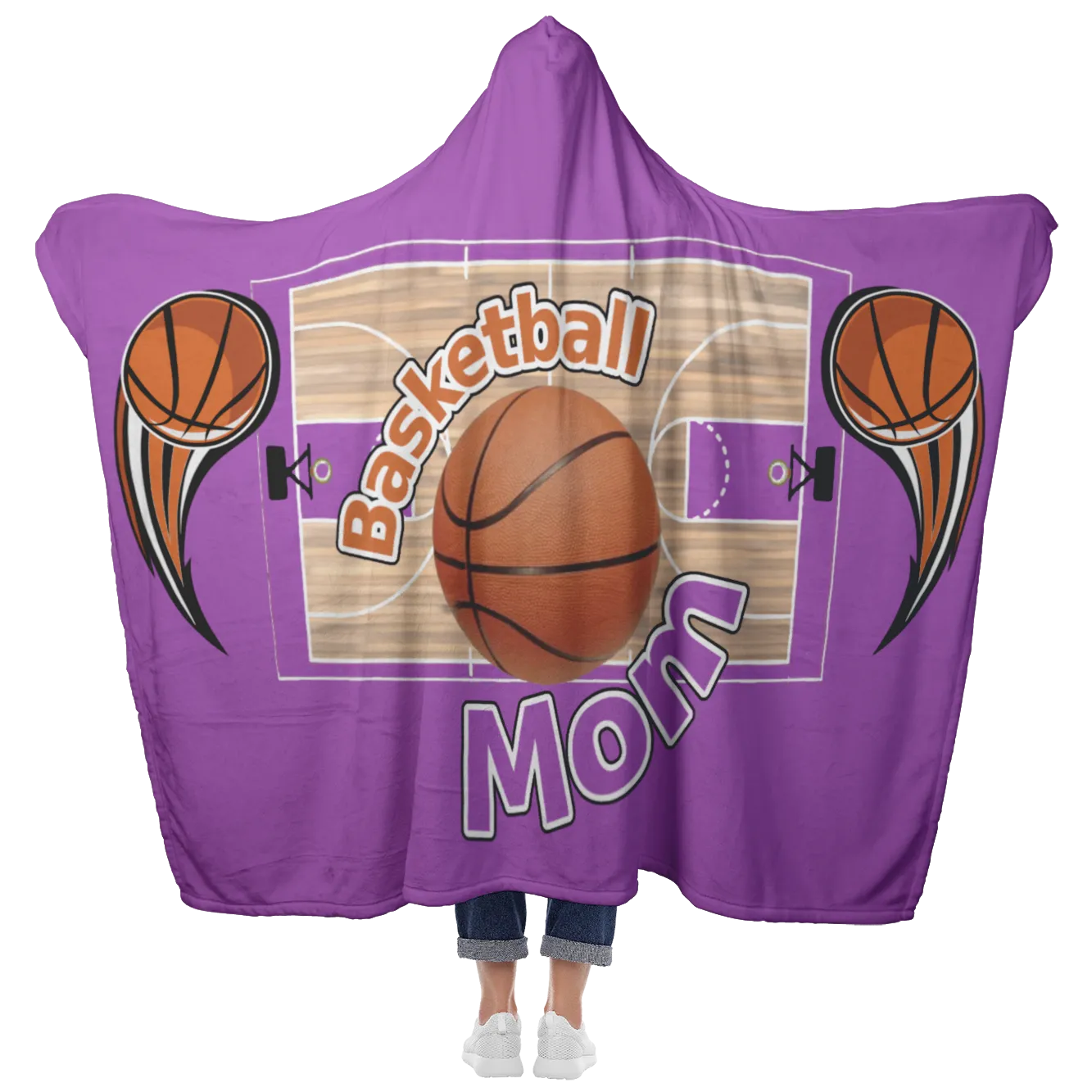 BASKETBALL MOM HOODED BLANKET - Purple [UNIQUE, LIMITED EDITION]