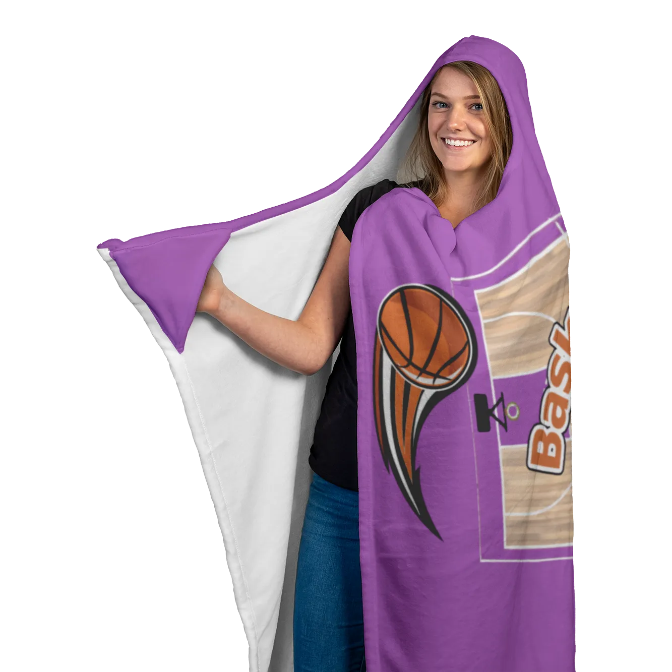 BASKETBALL MOM HOODED BLANKET - Purple [UNIQUE, LIMITED EDITION]