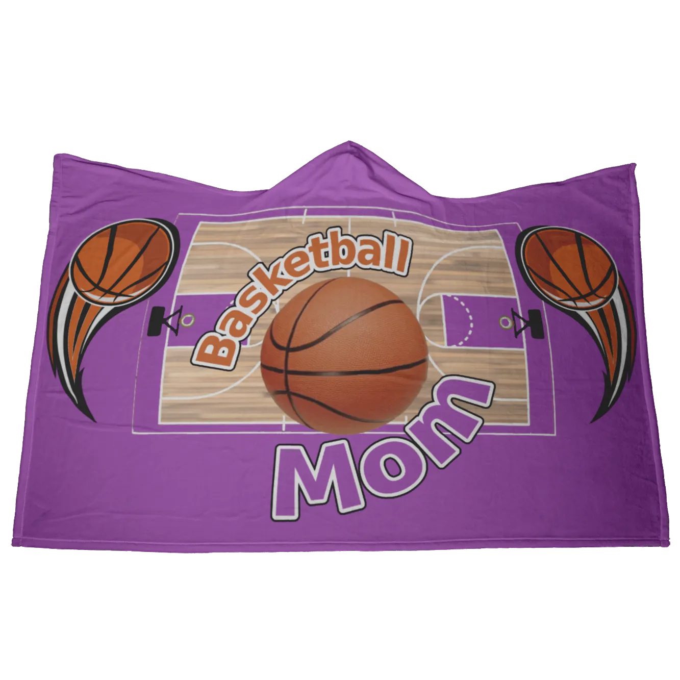 BASKETBALL MOM HOODED BLANKET - Purple [UNIQUE, LIMITED EDITION]