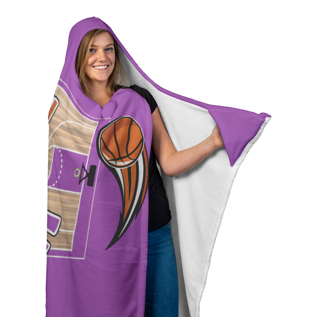 BASKETBALL MOM HOODED BLANKET - Purple [UNIQUE, LIMITED EDITION]