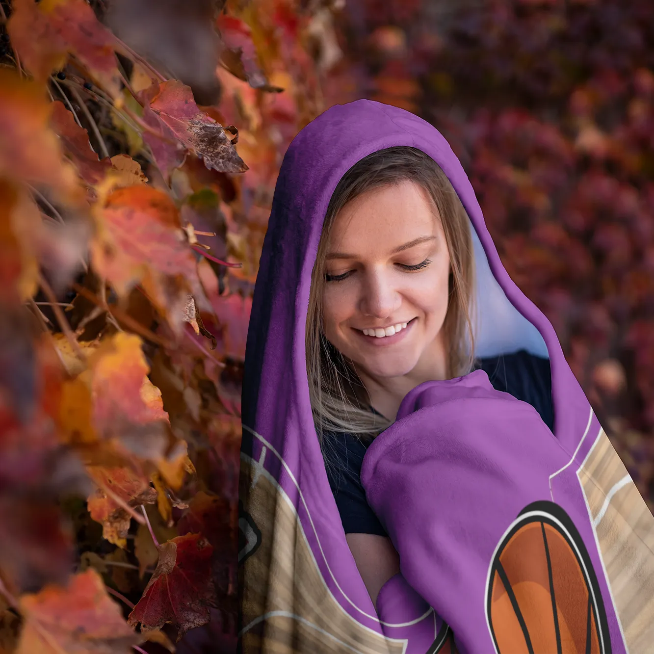 BASKETBALL MOM HOODED BLANKET - Purple [UNIQUE, LIMITED EDITION]