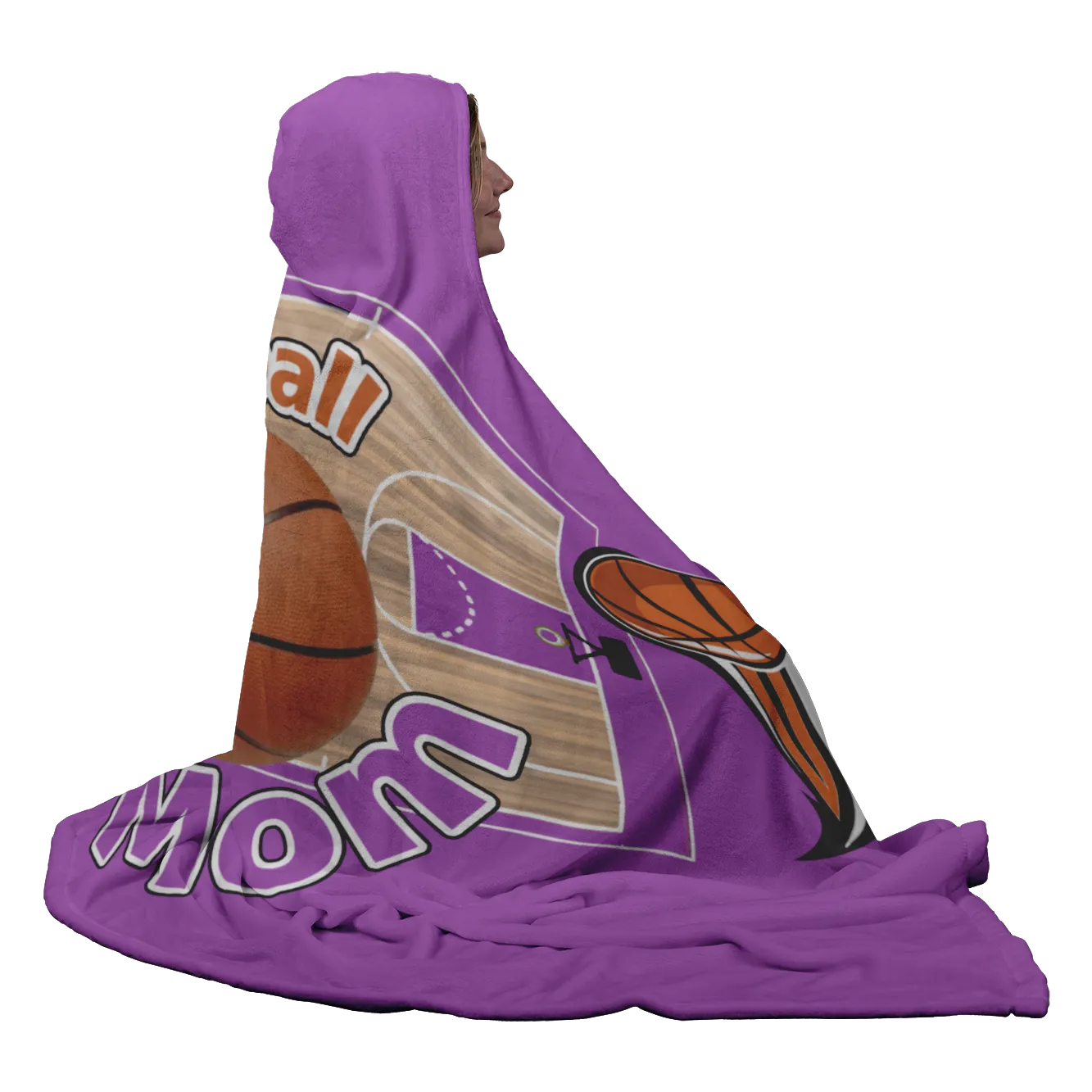 BASKETBALL MOM HOODED BLANKET - Purple [UNIQUE, LIMITED EDITION]