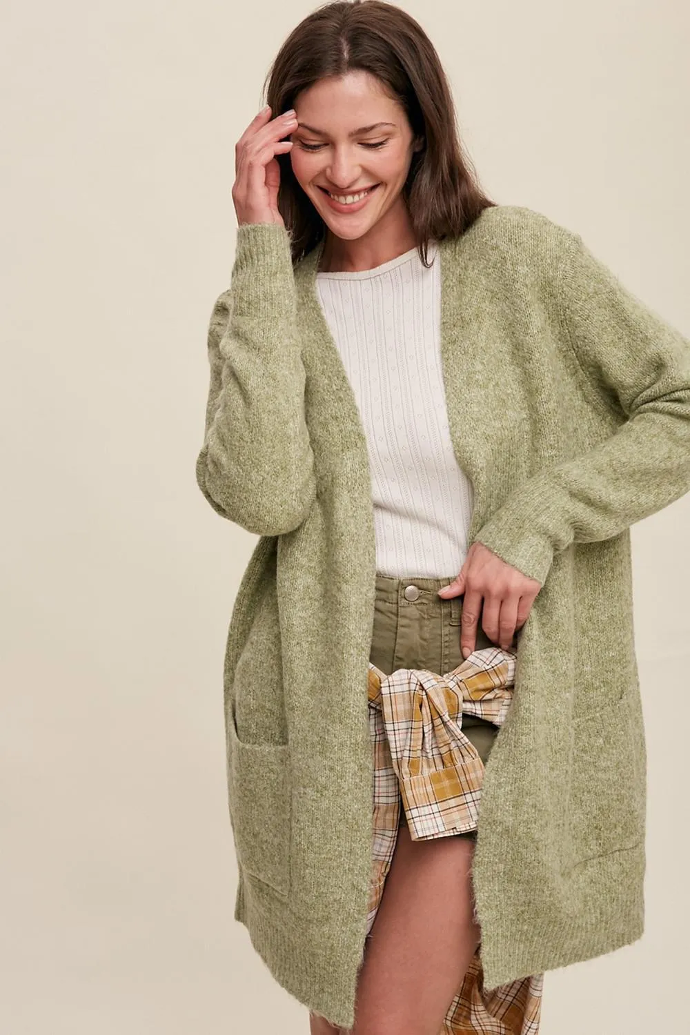 Bianca Knit Cardigan || Olive