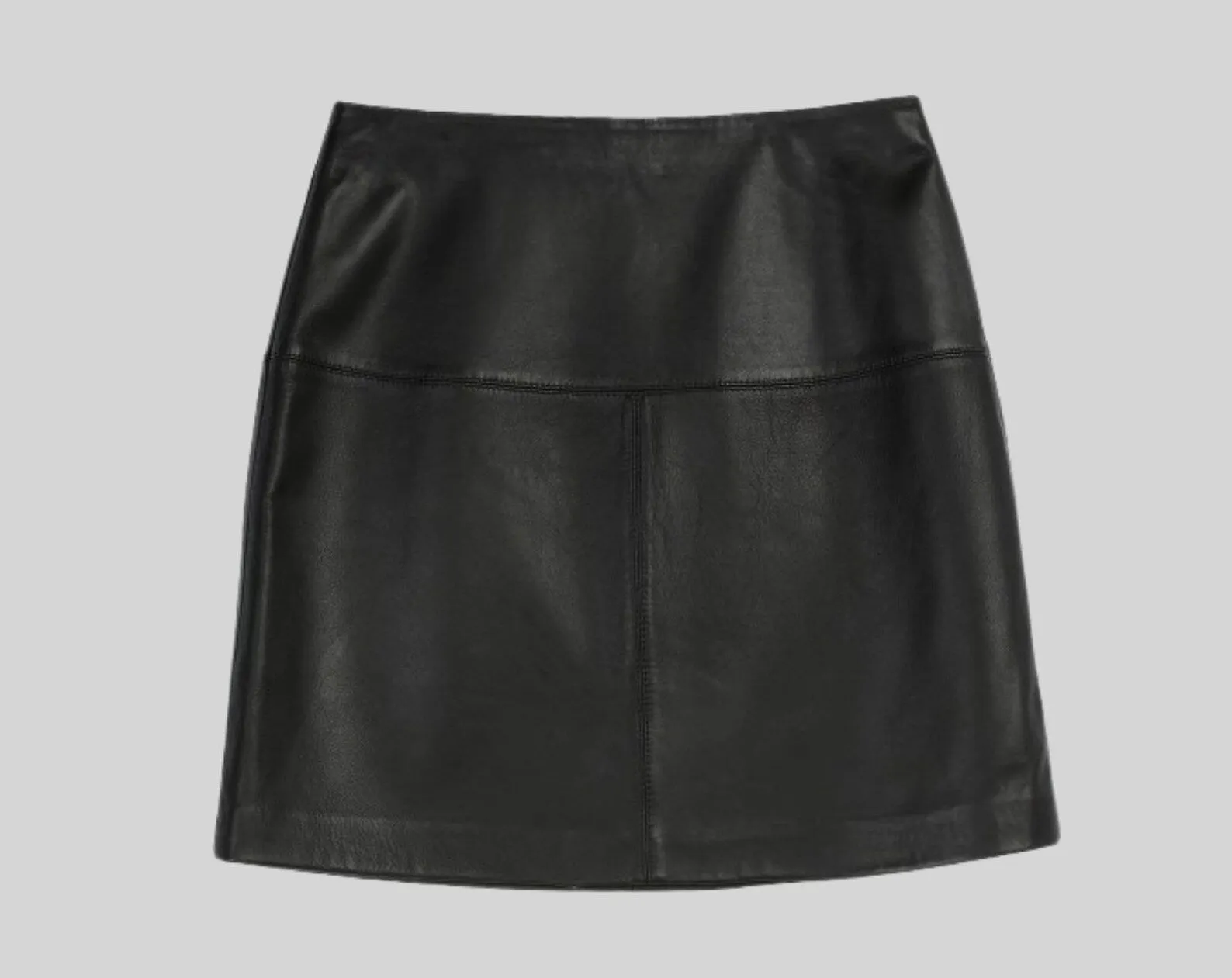 Black Leather Mini Skirt With Zipper Back