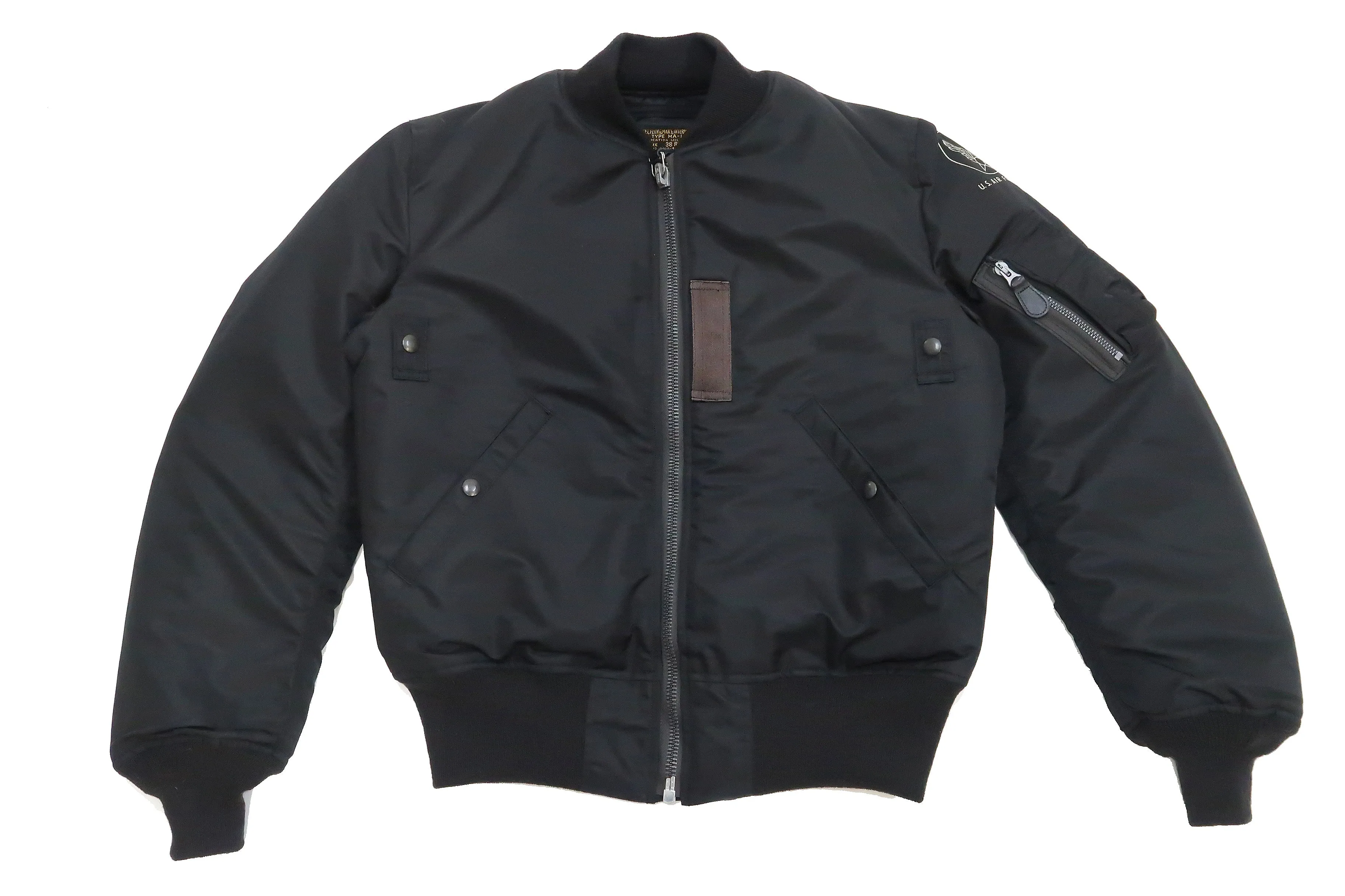 Buzz Rickson MA-1 William Gibson Black MA-1 Flight Jacket Men's MA1 Bomber Jacket Slender Version BR14964