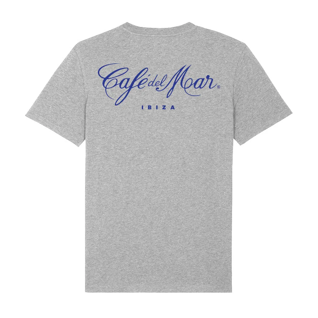 Café del Mar Ibiza Blue Logo Front And Back Print Men's V-Neck T-Shirt