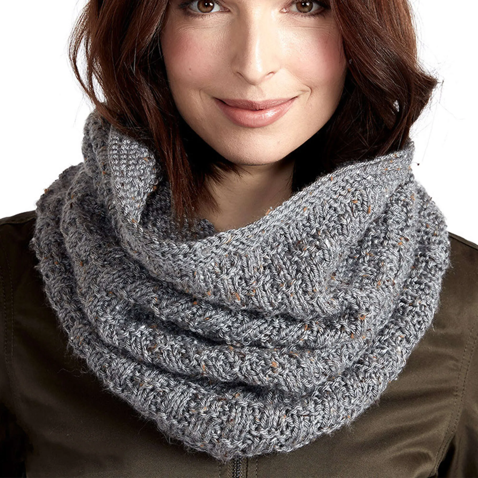 Caron Knit Cozy Tweed Cowl