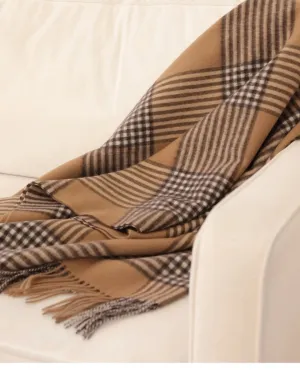 Cashmere Blend Glen Plaid Throw by Alashan