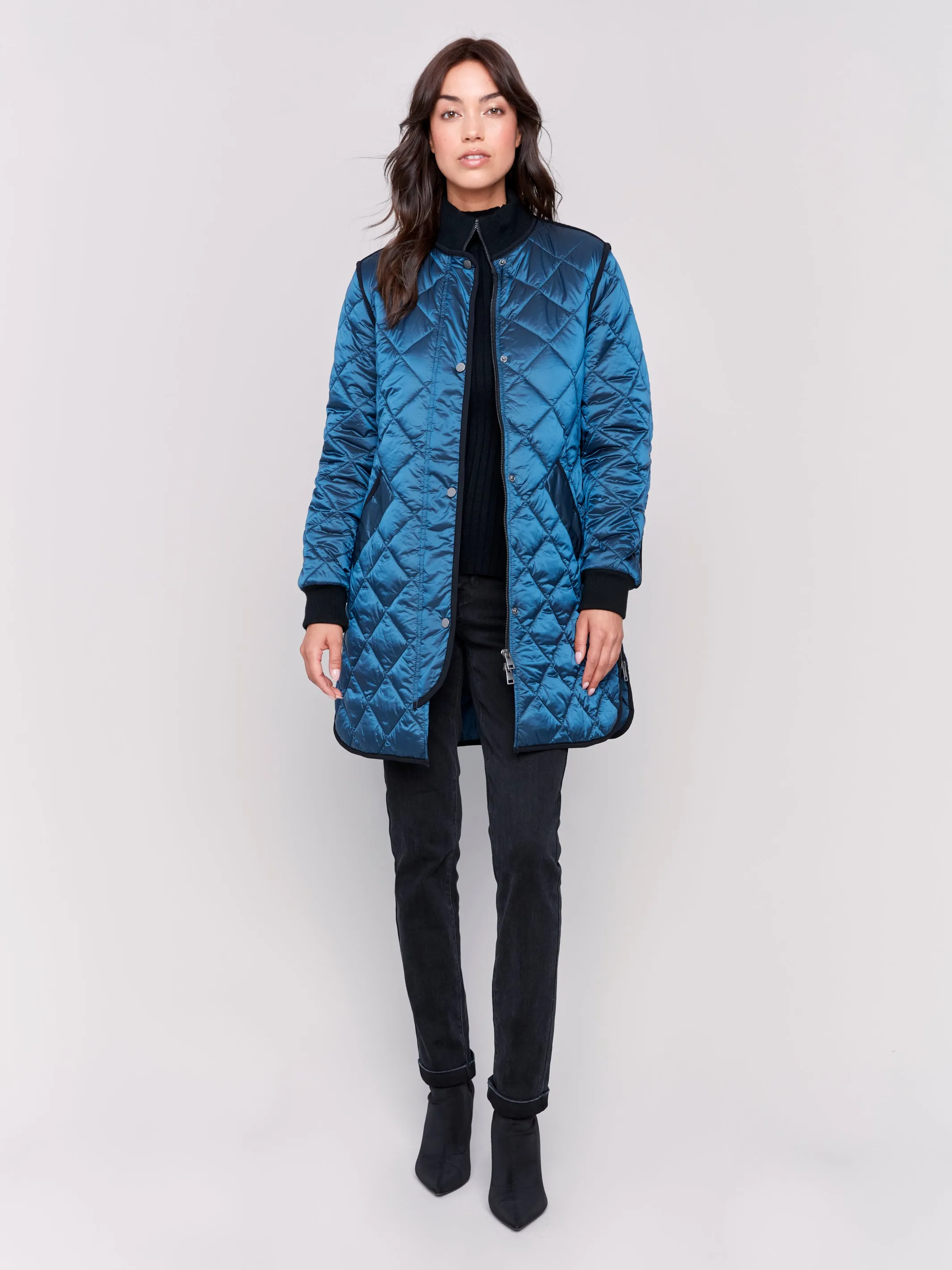 Charlie B Long Quilted Puffer