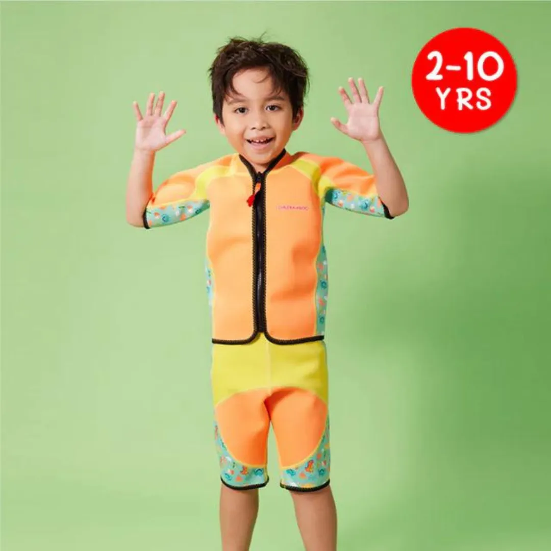 Cheekaaboo Twinwets Toddler Thermal Swimsuit UPF50  Orange Dino