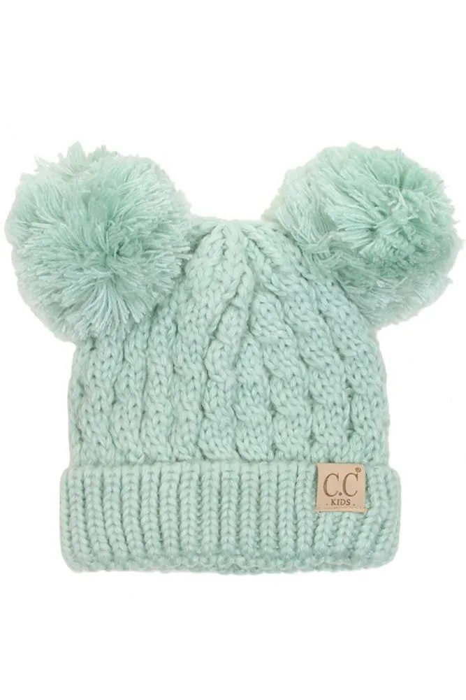 Children Double Pom C.C Beanie