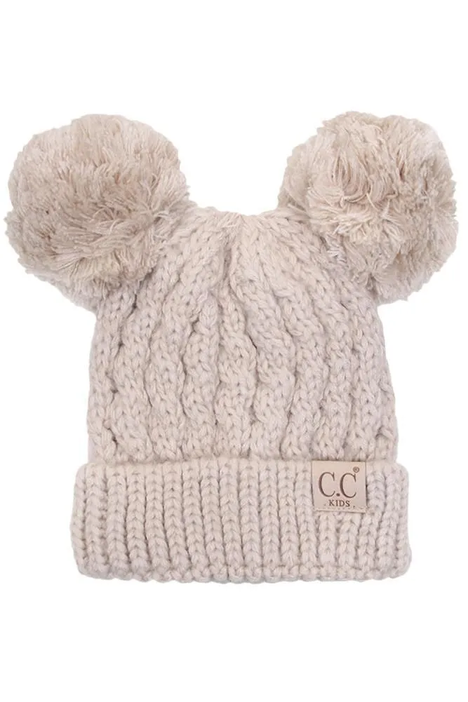 Children Double Pom C.C Beanie