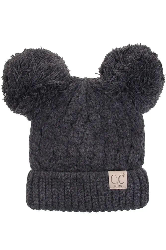 Children Double Pom C.C Beanie