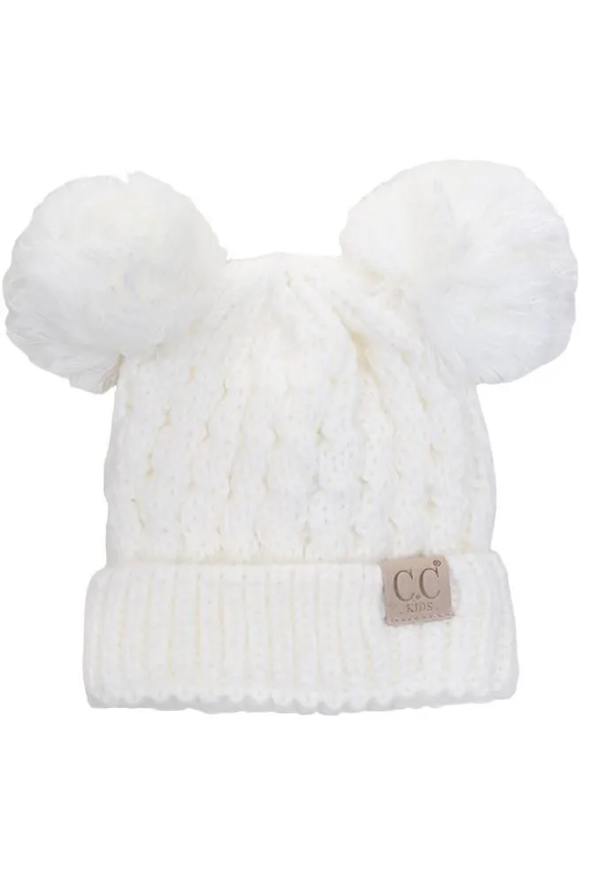 Children Double Pom C.C Beanie