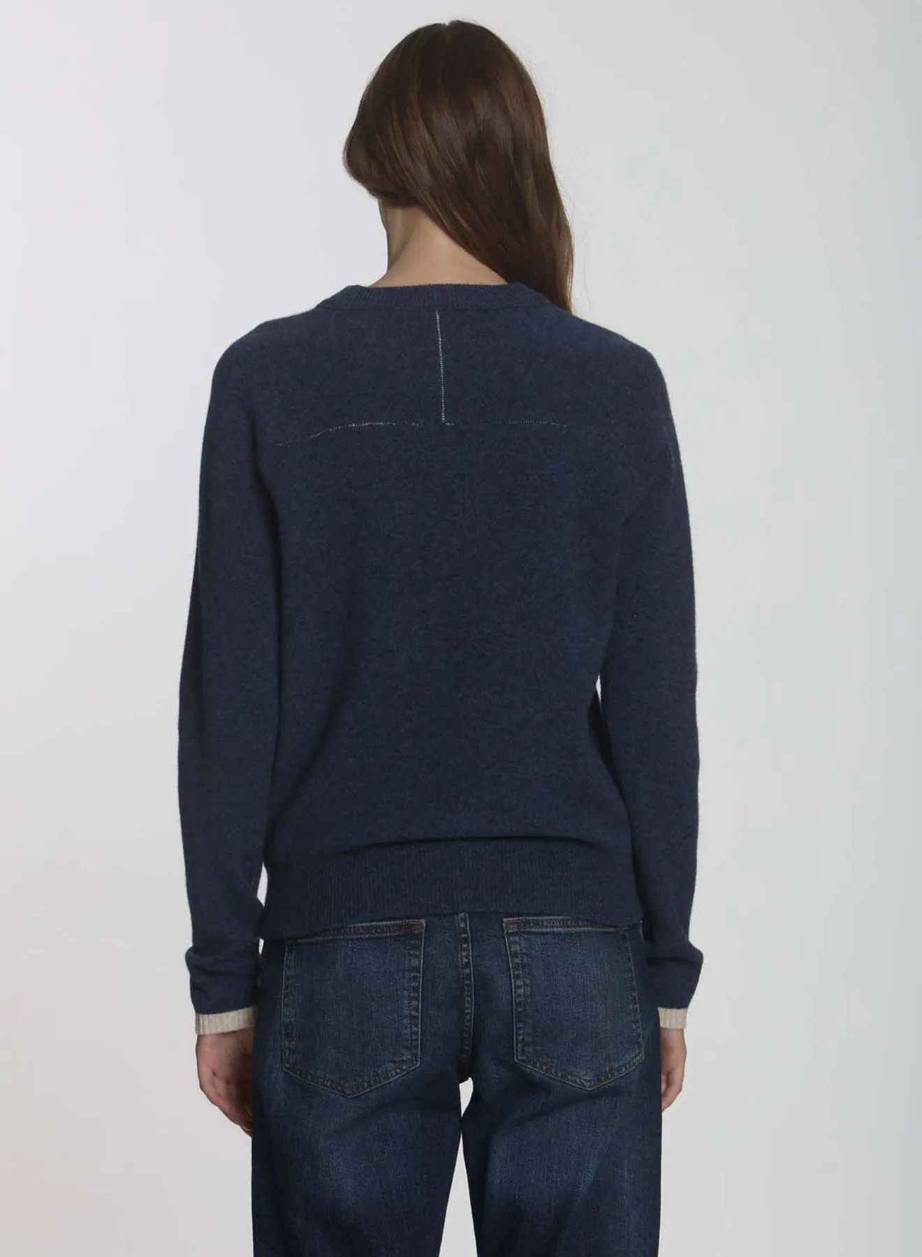 Chrissy Cozy Crew - Navy/ecru