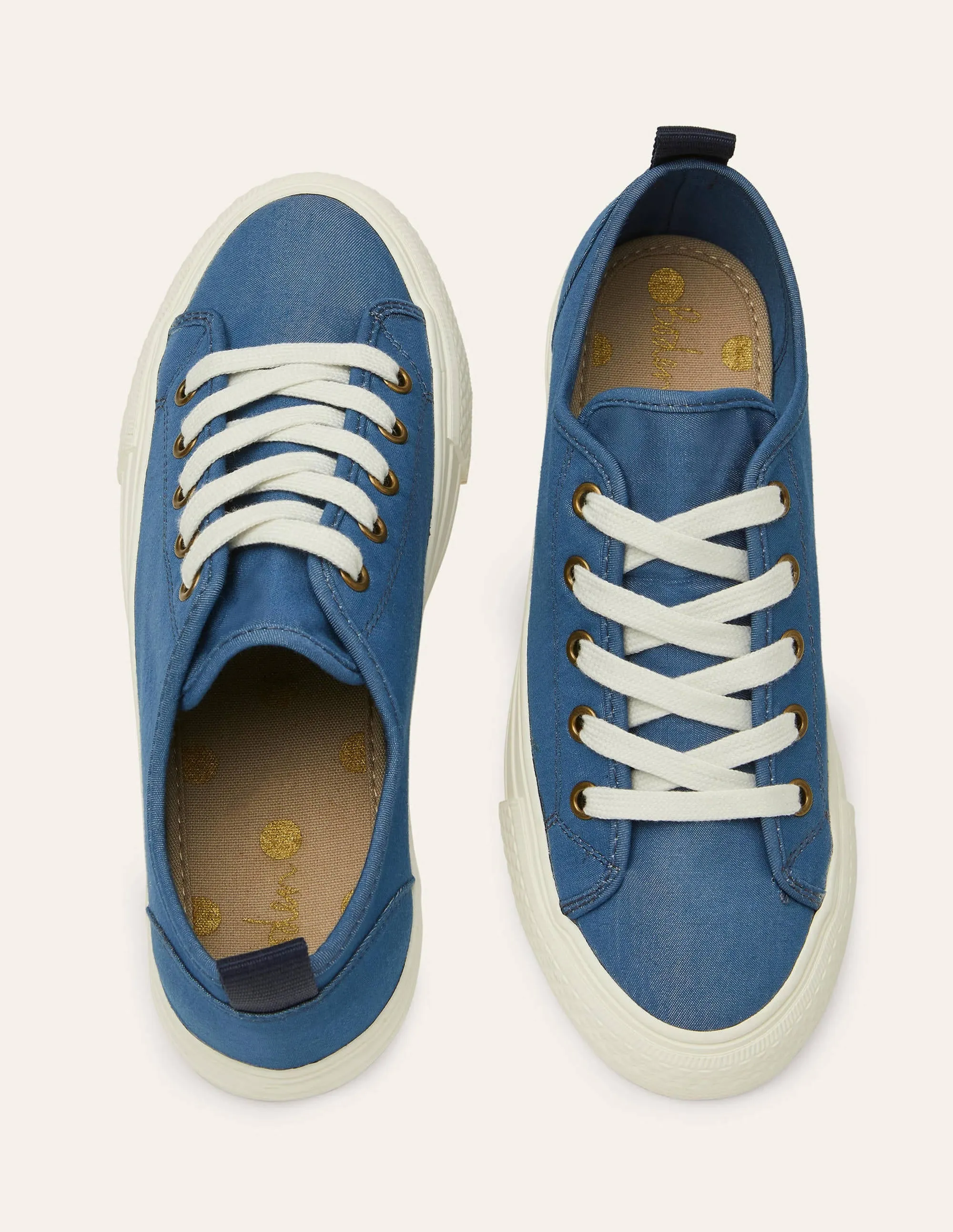 Cotton Canvas Plimsolls-Blue Chambray