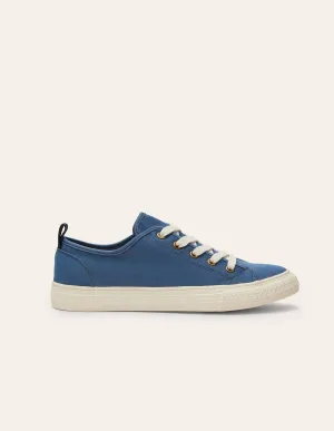 Cotton Canvas Plimsolls-Blue Chambray