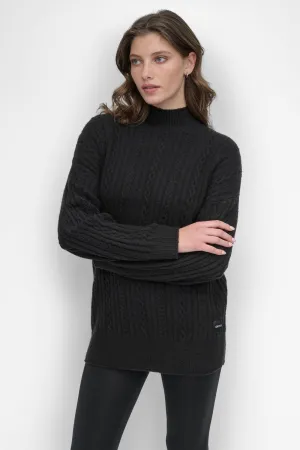 COZY CABLE MOCK NECK