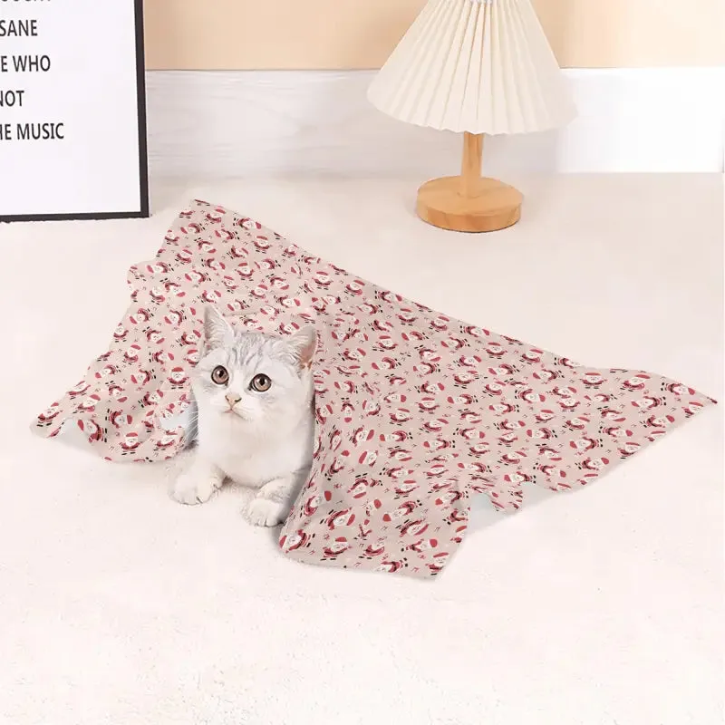 Cozy Christmas Fleece Pet Blanket for Cats and Dogs