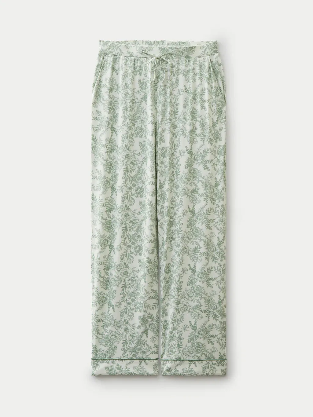 Cozy Earth Women's Bamboo Pajama Set - Celadon Toile