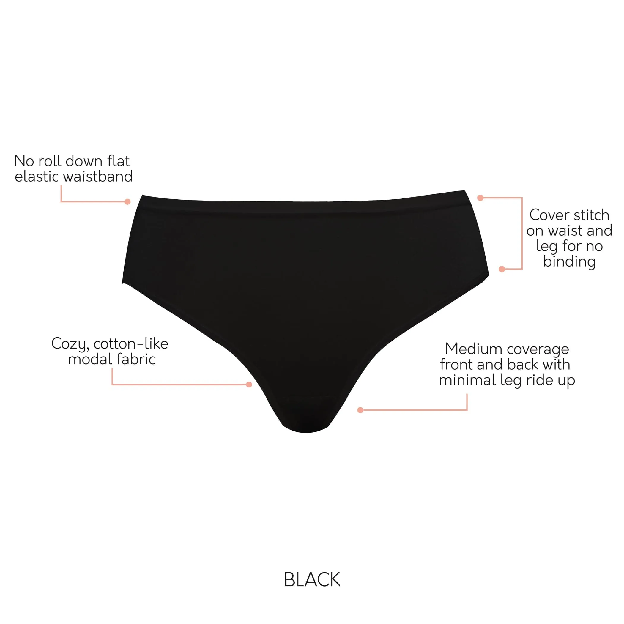 Cozy Hipster Panty - Black