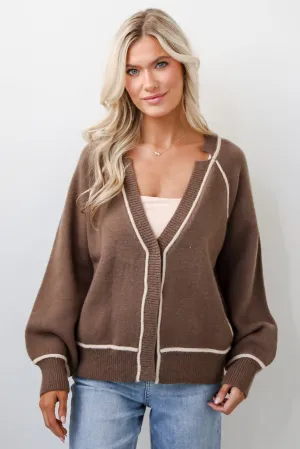 Cuddle Up Close Mocha Sweater Cardigan