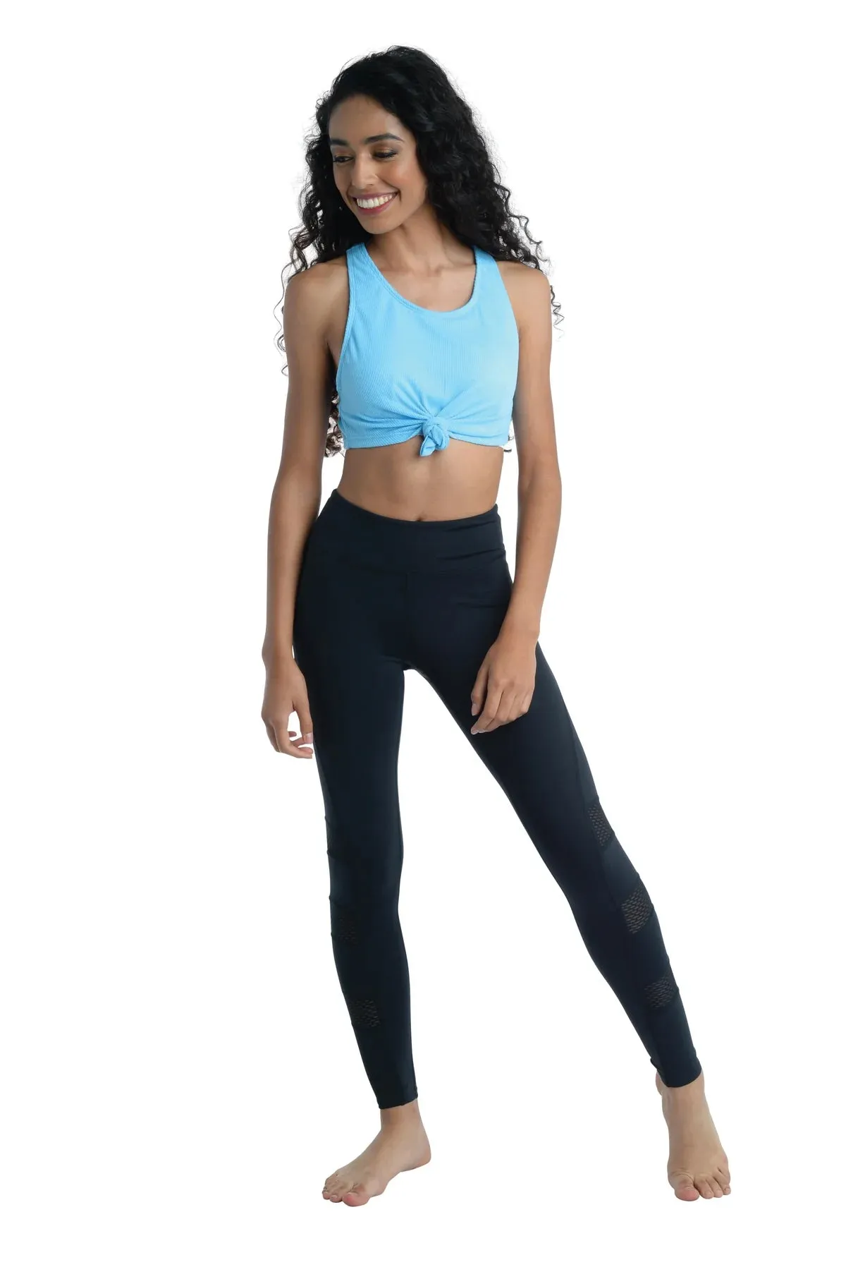 DANZNMOTION 20302A TIE KNOT CROP TOP