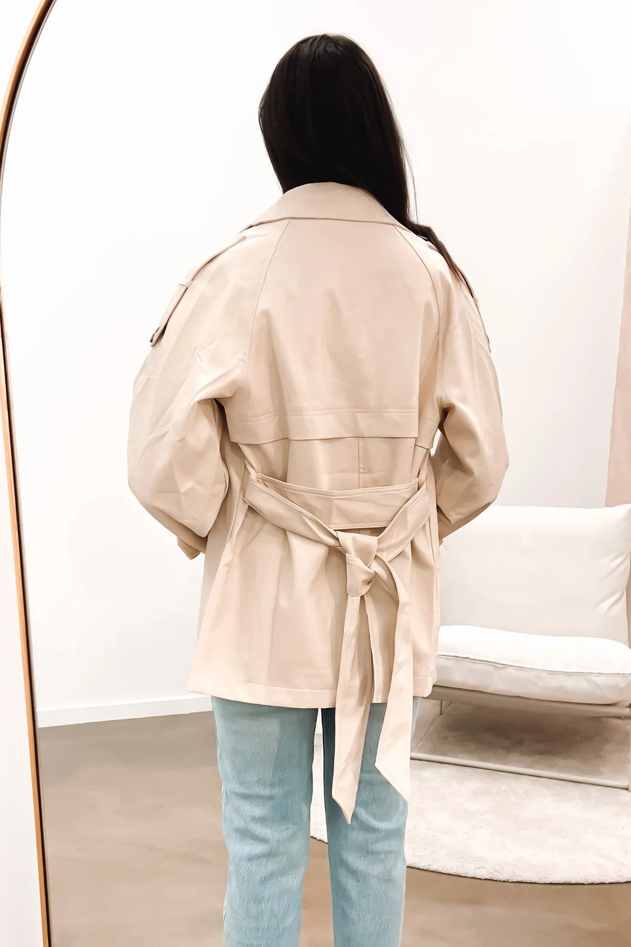 Edith Pleather Jacket Cream