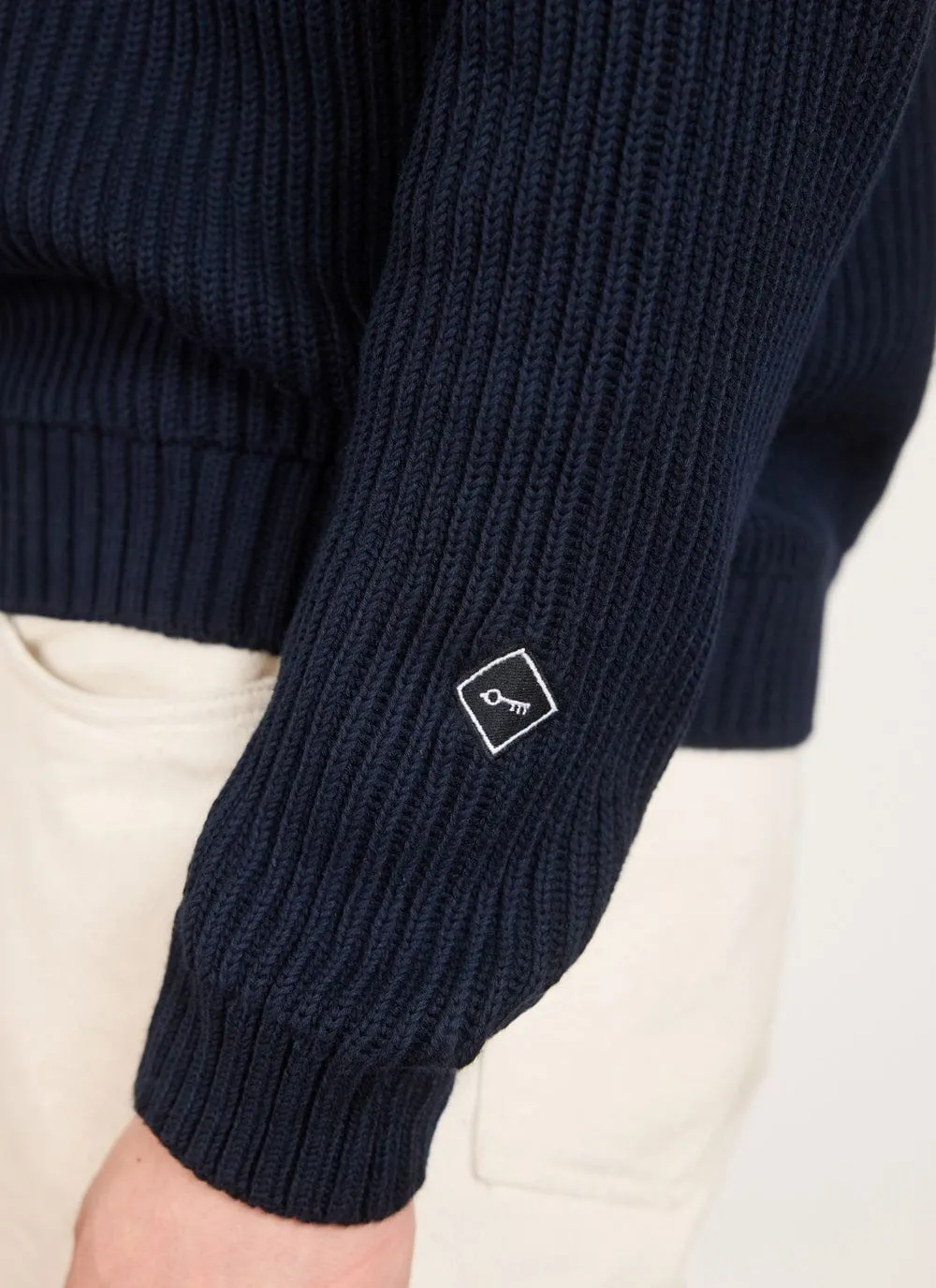 Fisherman Jumper | Heavy Cotton | Navy