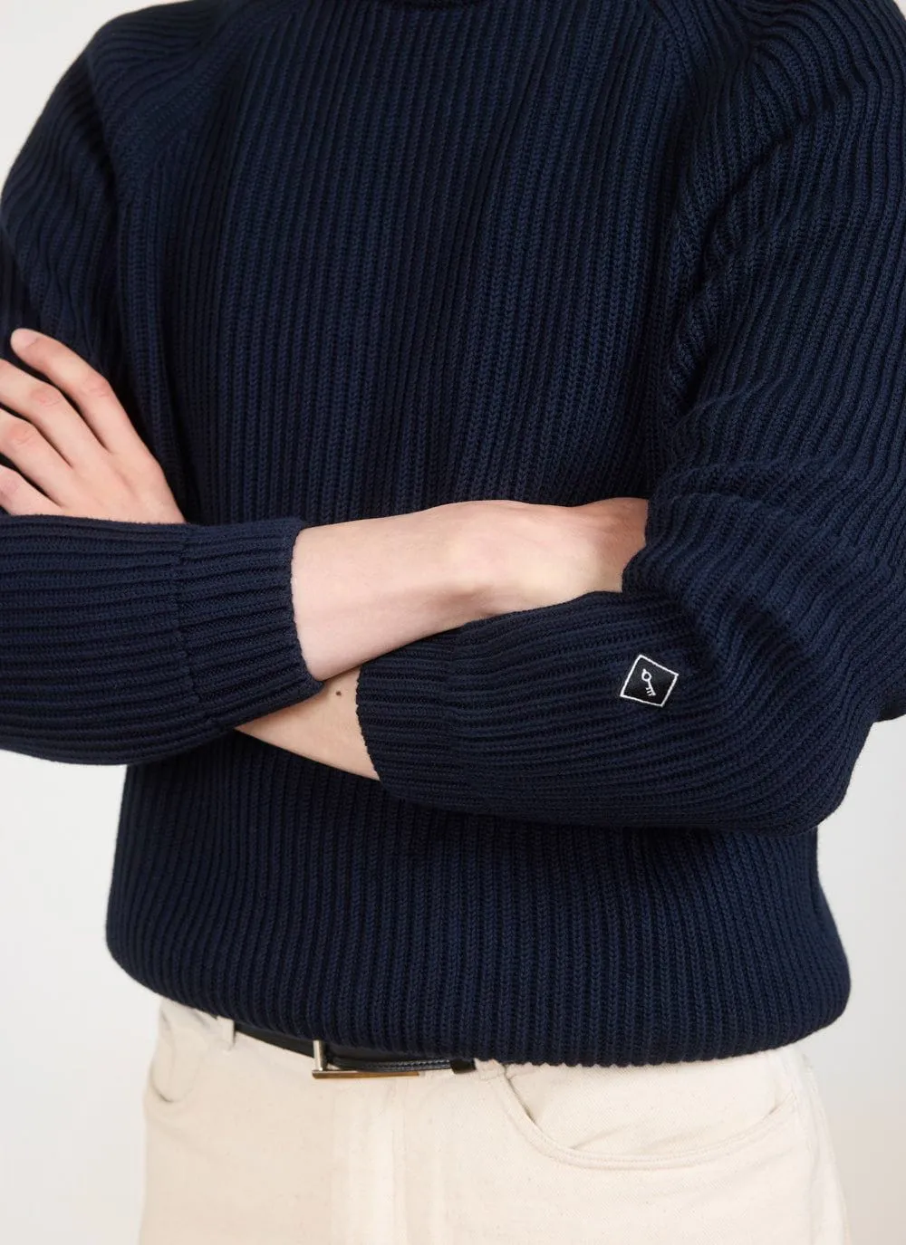 Fisherman Jumper | Heavy Cotton | Navy