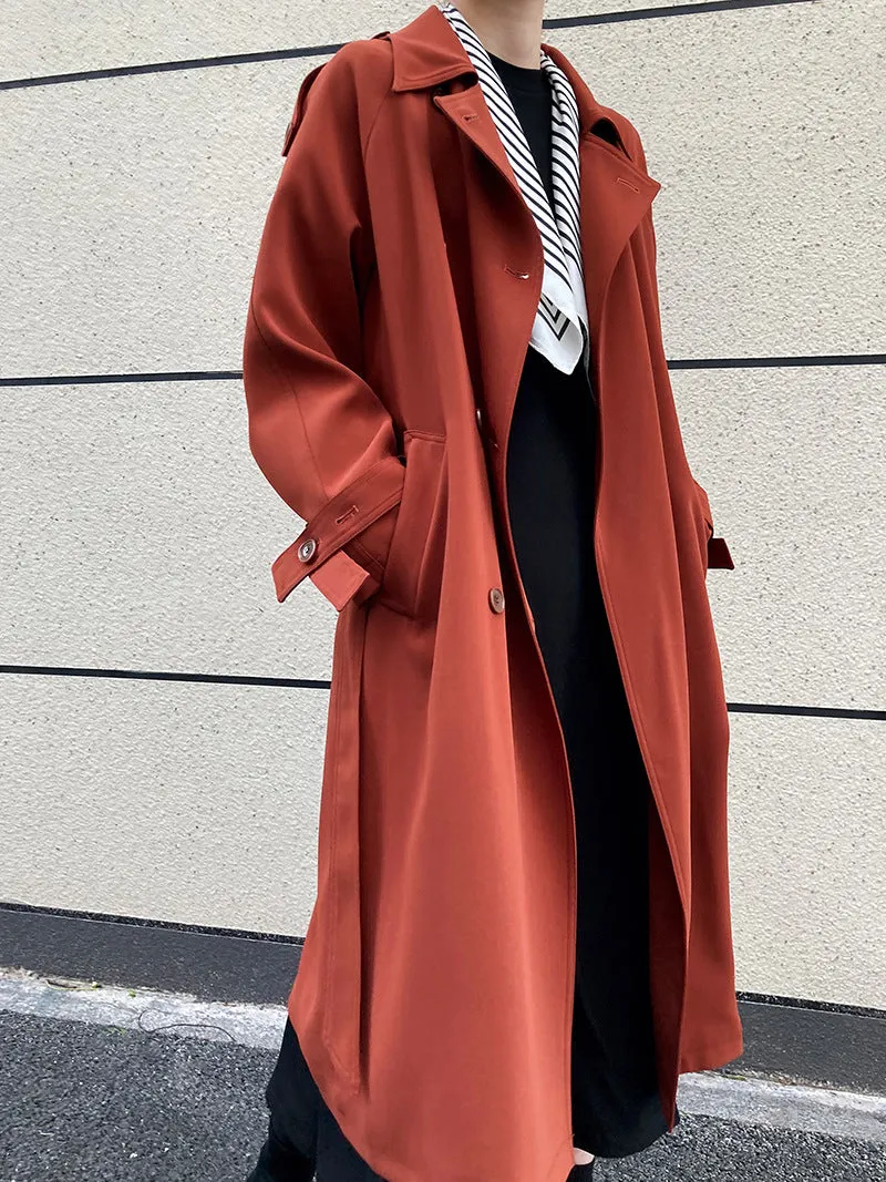 Flytonn-Fall Outfits Women Outwear Streetwear -women's outerwear women's coat Drapey British style loose mid-length trench coat