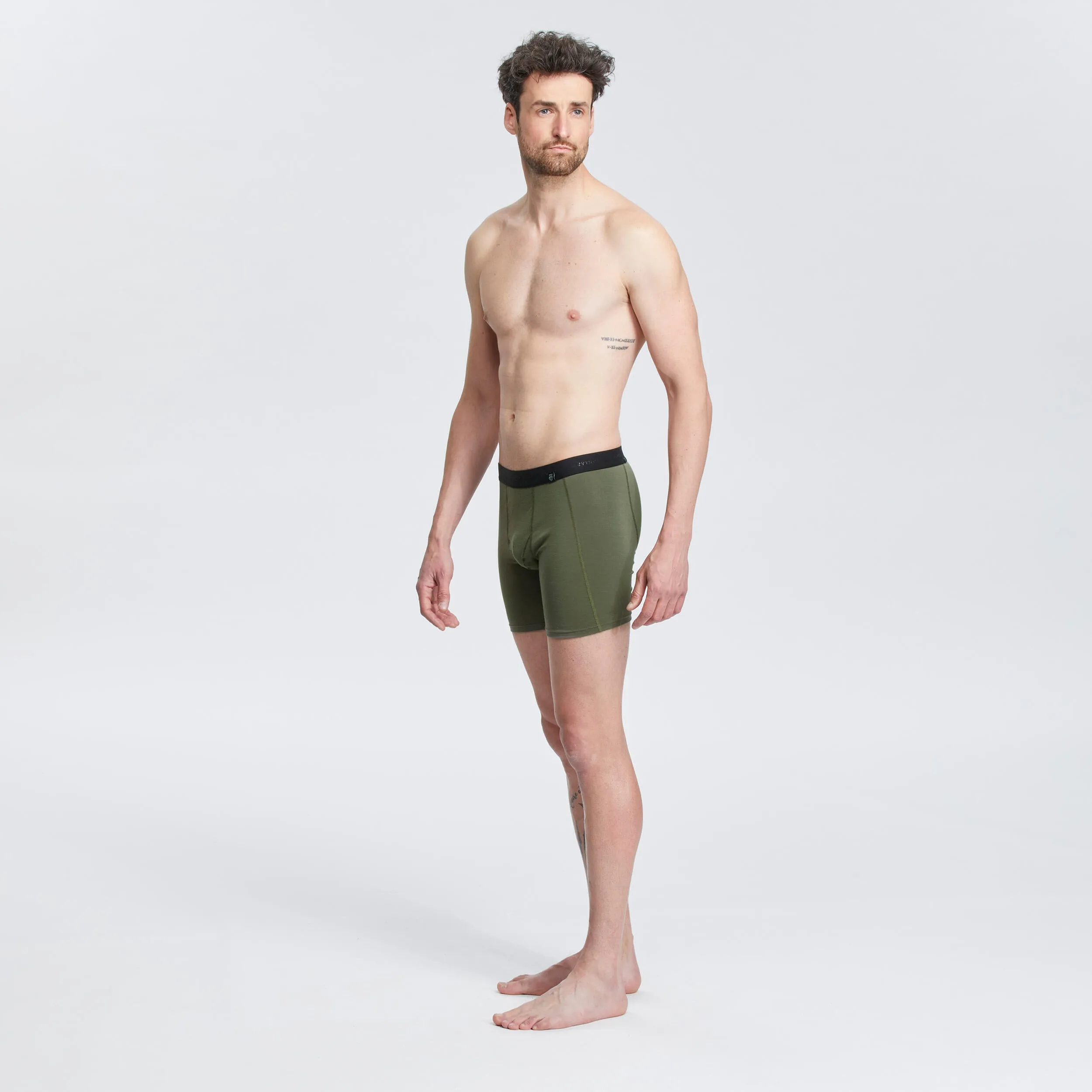 Forcalz MT500 Merino Wool Boxer Briefs, Green/Black