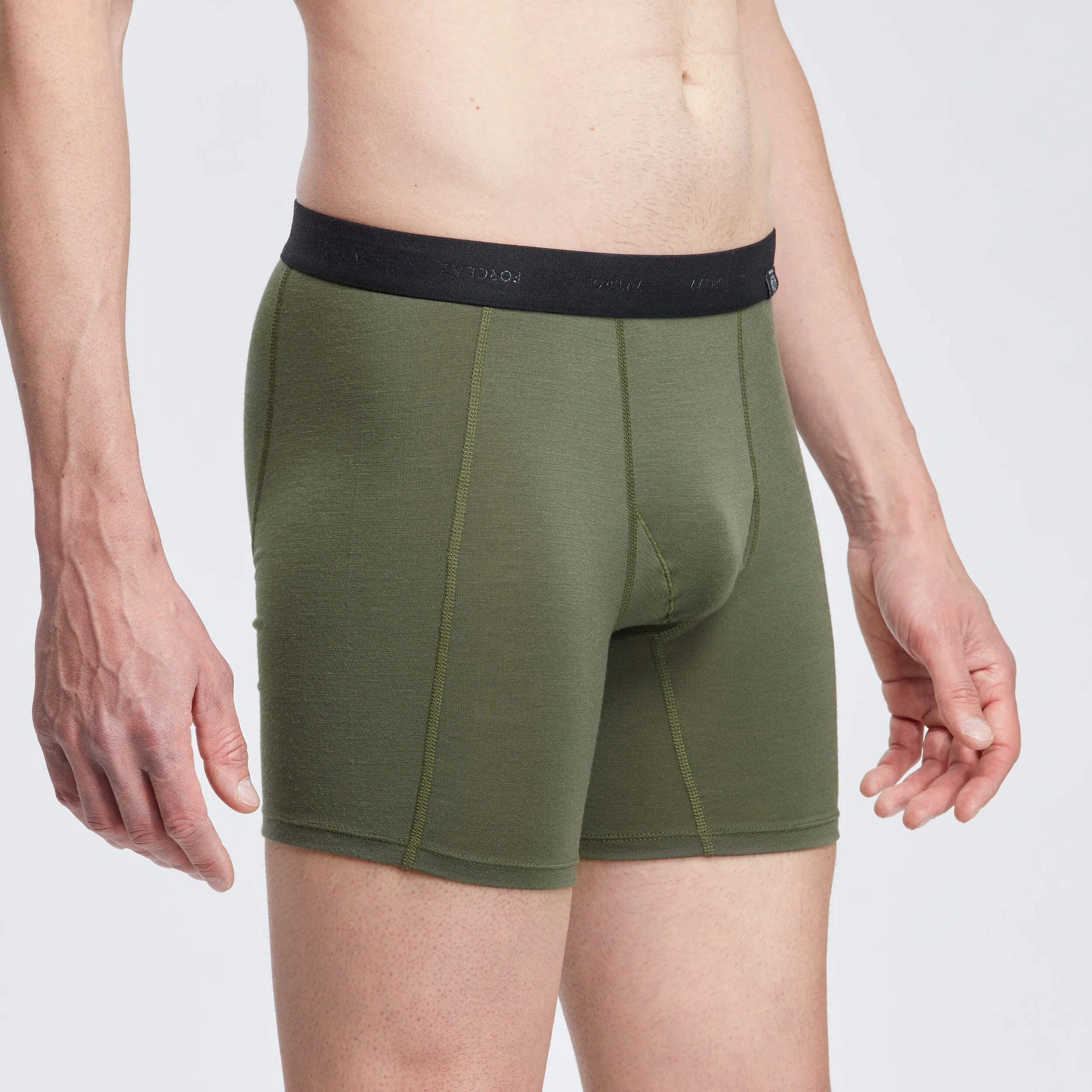 Forcalz MT500 Merino Wool Boxer Briefs, Green/Black