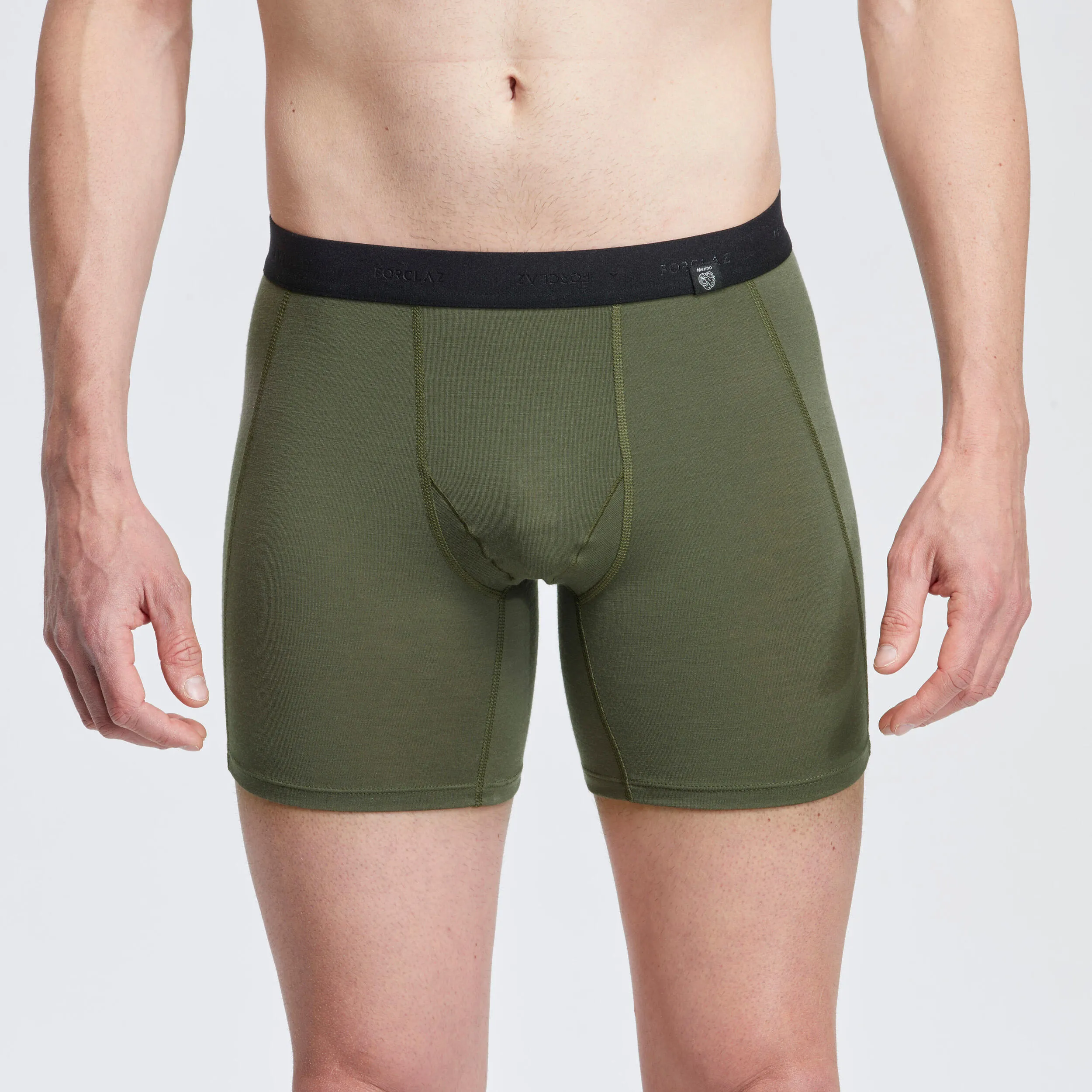 Forcalz MT500 Merino Wool Boxer Briefs, Green/Black