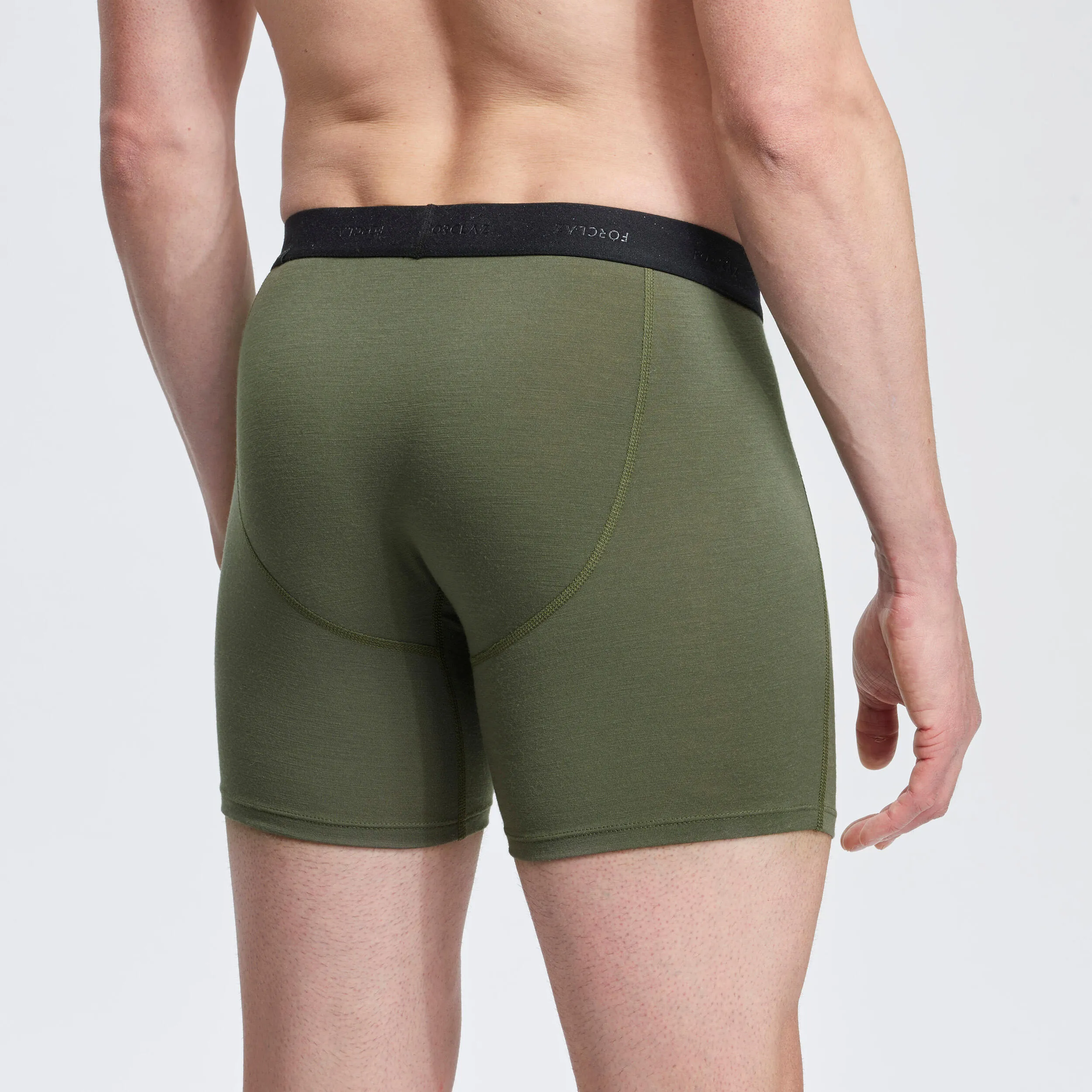 Forcalz MT500 Merino Wool Boxer Briefs, Green/Black