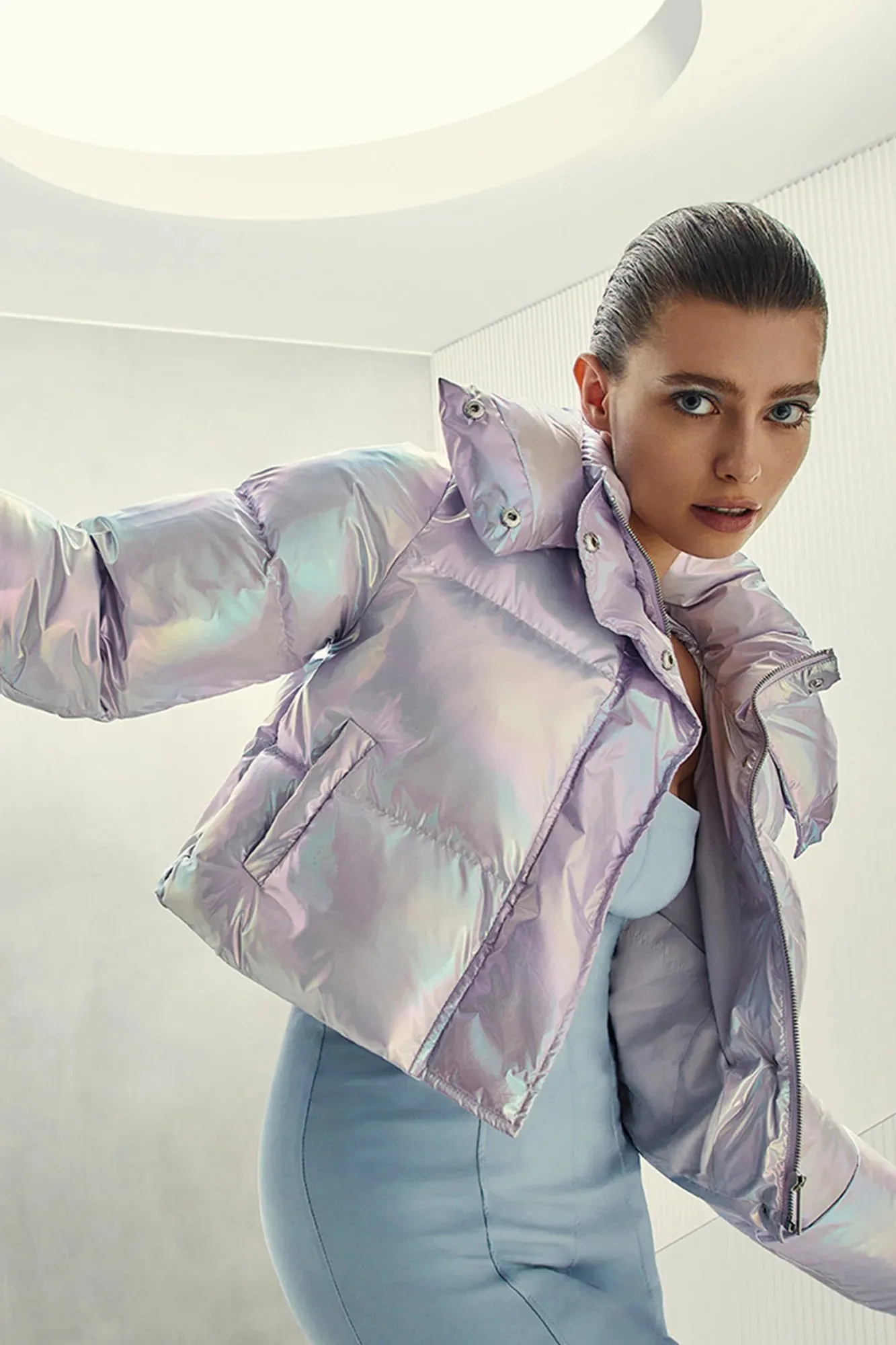 Fractals Puffer Jacket | Frosted Lilac