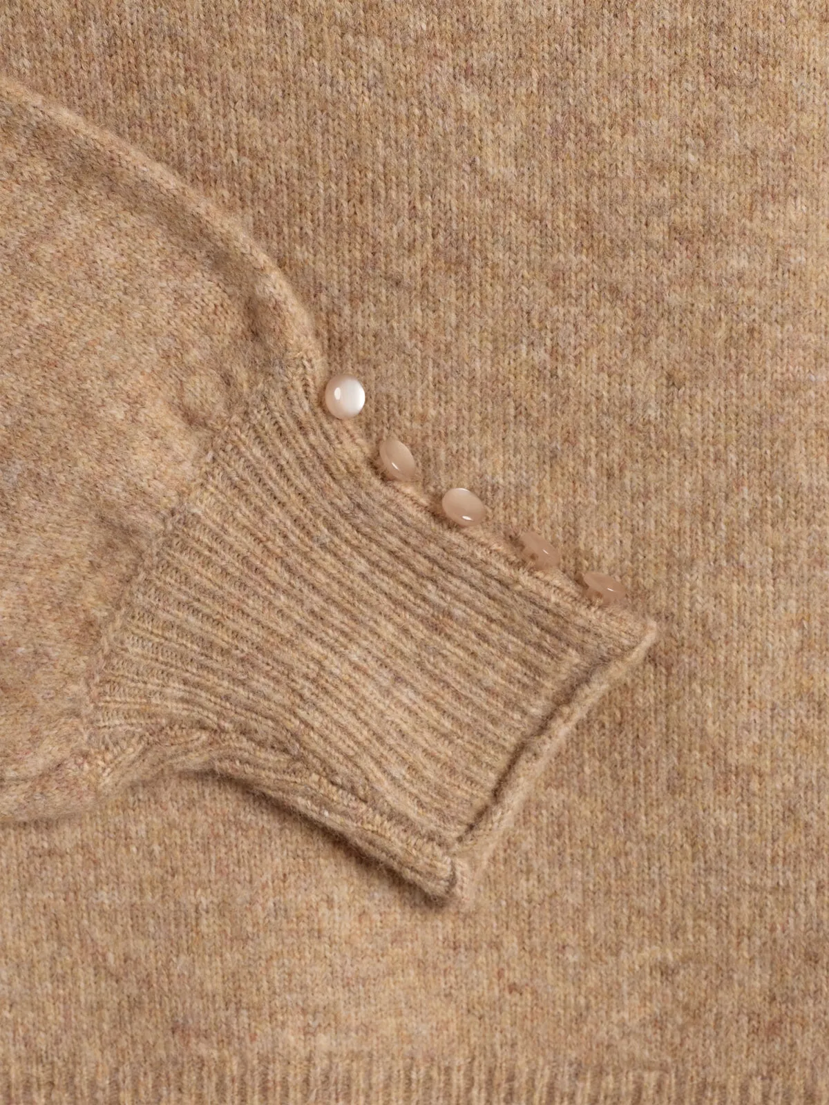 Fuzzy Knit Sweater - Tween - Dark Beige Melange