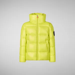 Girls' animal free puffer jacket Jaci in lichen green