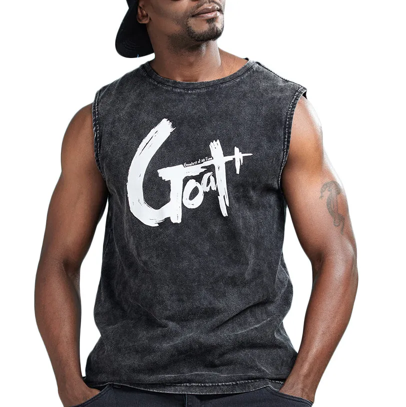 Goat Printed Cotton Sleeveless Shirt