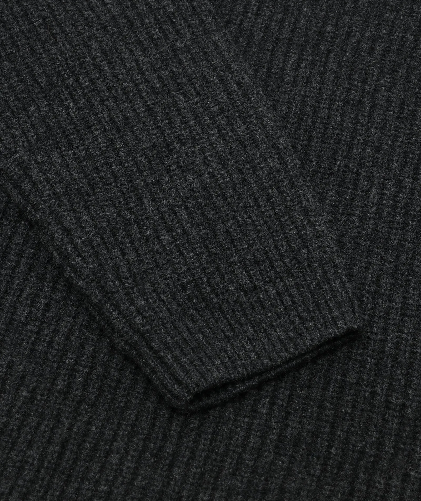 Half Zip Wool Knit - Dark Grey Melange